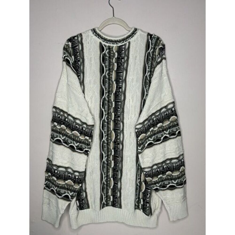 VTG ALEXANDER LLOYD TEXTURED PULLOVER‎ SWEATER EARTH TONE BROWN GREEN XL